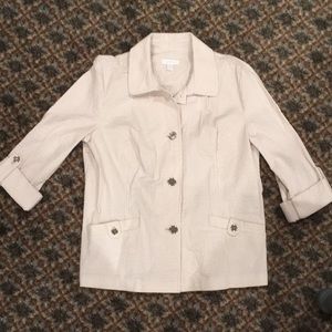 NWOT Charter club cream and tan blazer